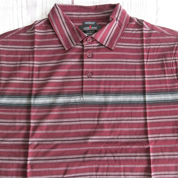 Mike Weir 100% Cotton Multi Color Stripe Short Sleeve Golf Shirt - Size Large - Picture 2 of 5